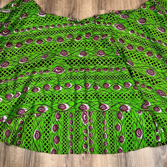 Ankara African Wax Print Green Eye Skirt/Dress - Picture 1 of 11